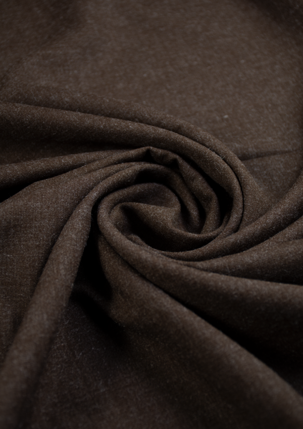 ECOF DARK BROWN WOOL FABRIC