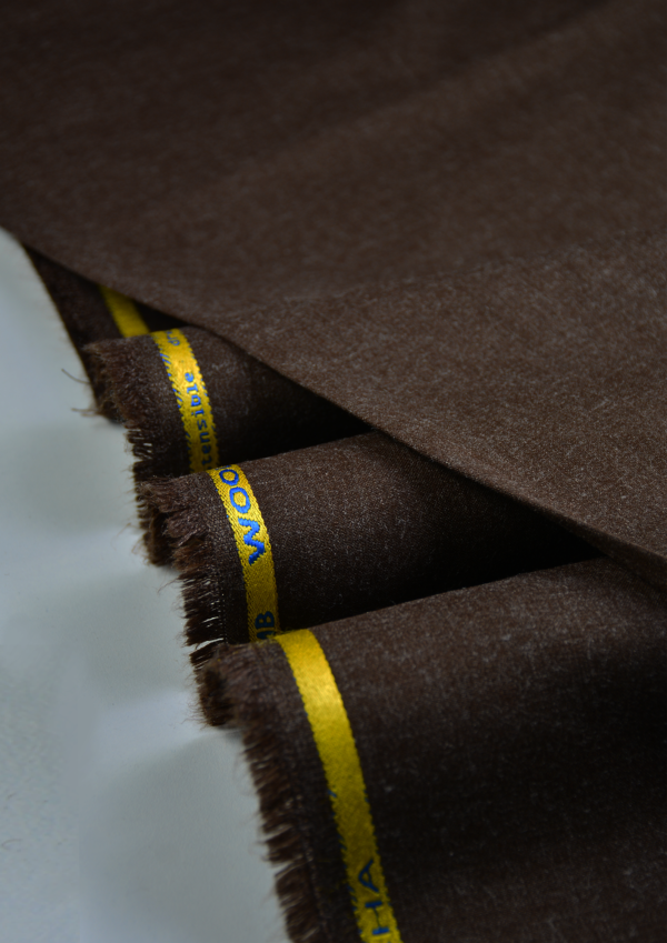 ECOF DARK BROWN WOOL FABRIC - Image 2