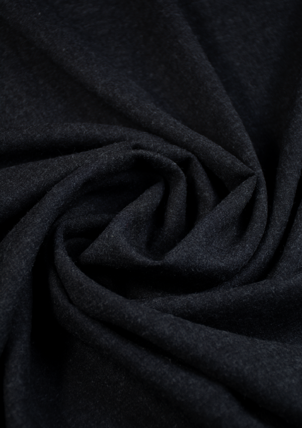 ECOF JET BLACK WOOL FABRIC