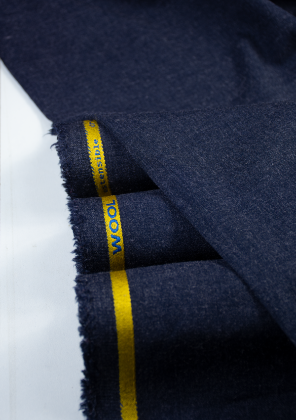ECOF NAVY BLUE WOOL FABRIC - Image 2